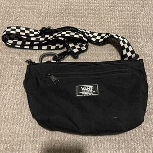 Vans Black Crossbody with Checkerboard Strap